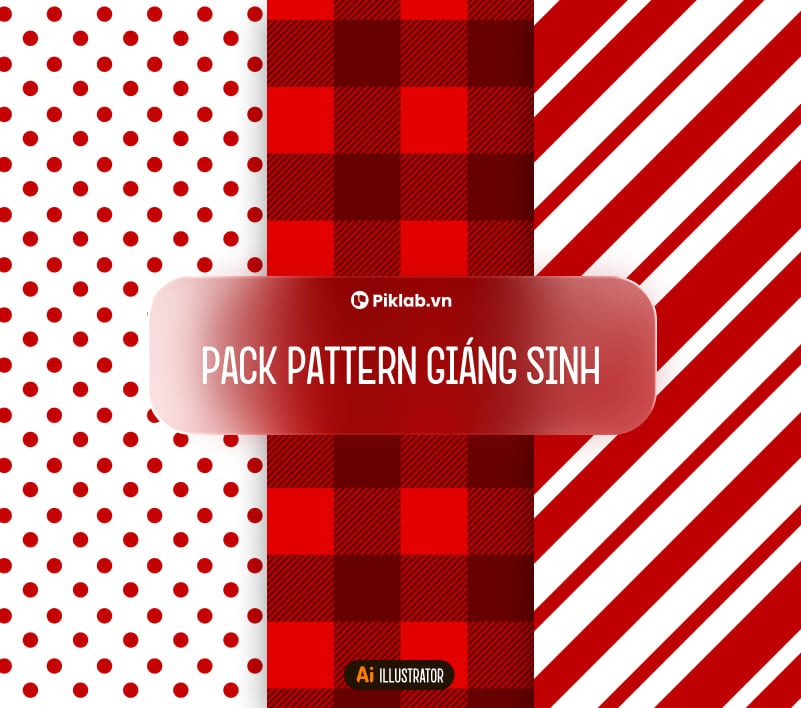Noel Christmas Design Pattern Pack, Bộ Pattern Hoa Văn Giáng Sinh Đẹp Cho Thiết Kế, Họa Tiết Bóng Chấm Bi, Kẻ Sọc Chéo, Kẻ Caro